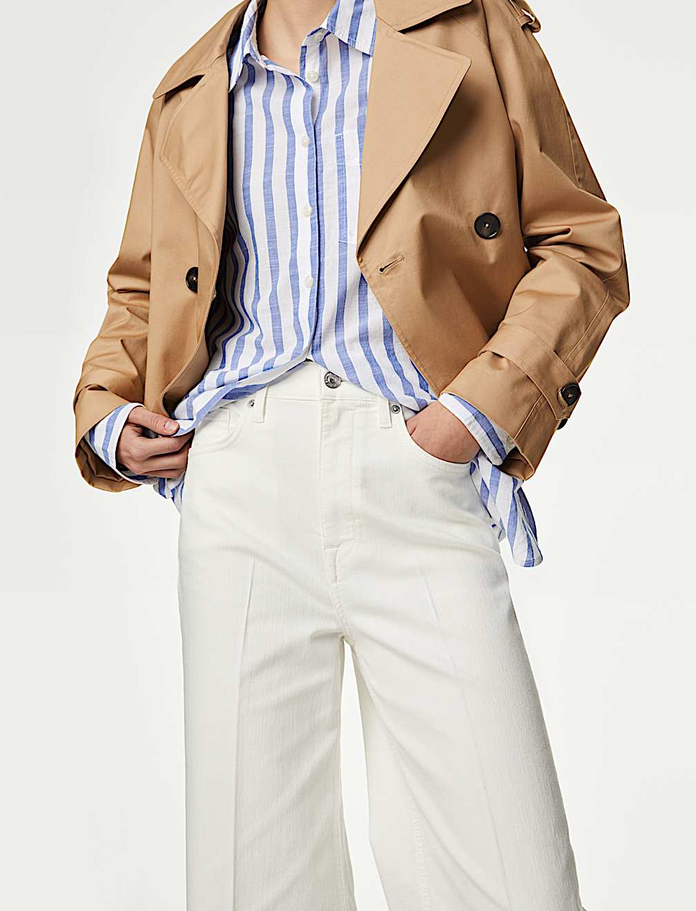 High Waisted Smart Wide Leg Jeans