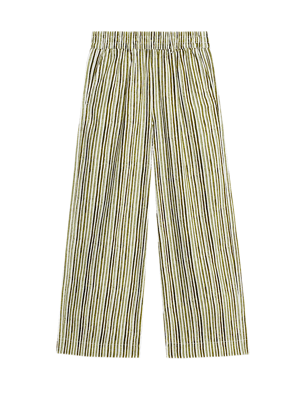 Linen Rich Wide Leg Cropped Trousers