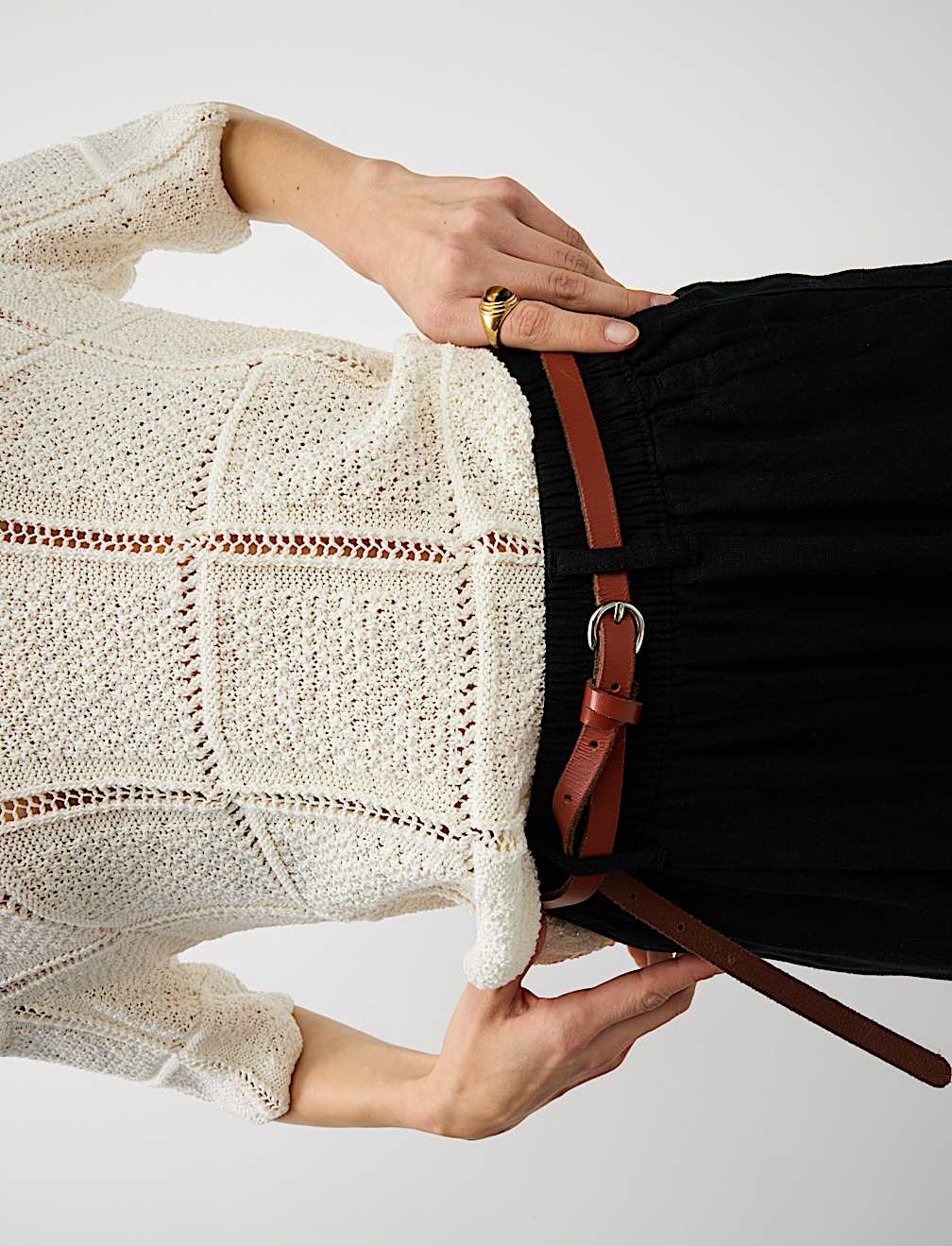 Linen Rich Wide Leg Cropped Trousers