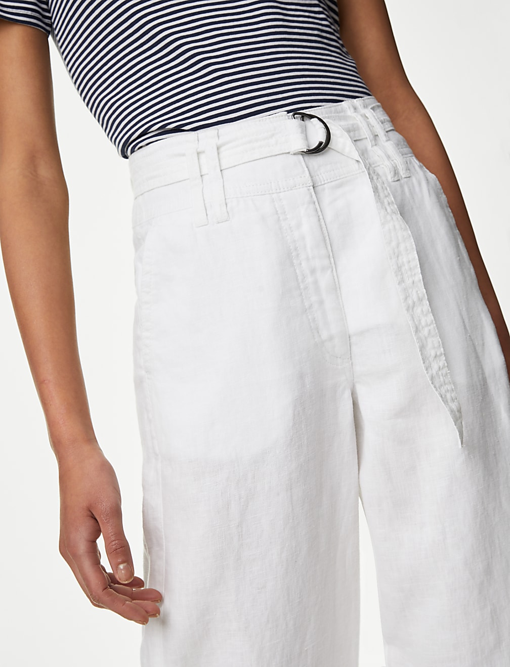 Pure Linen Straight Leg Trousers