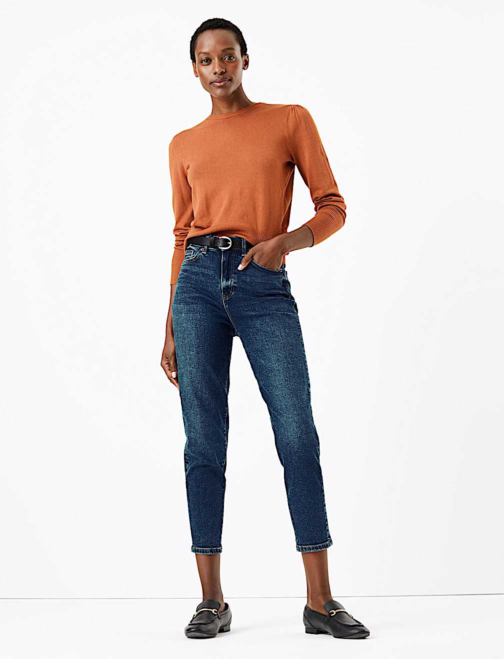 Mom High Waist Ankle Grazer Jeans