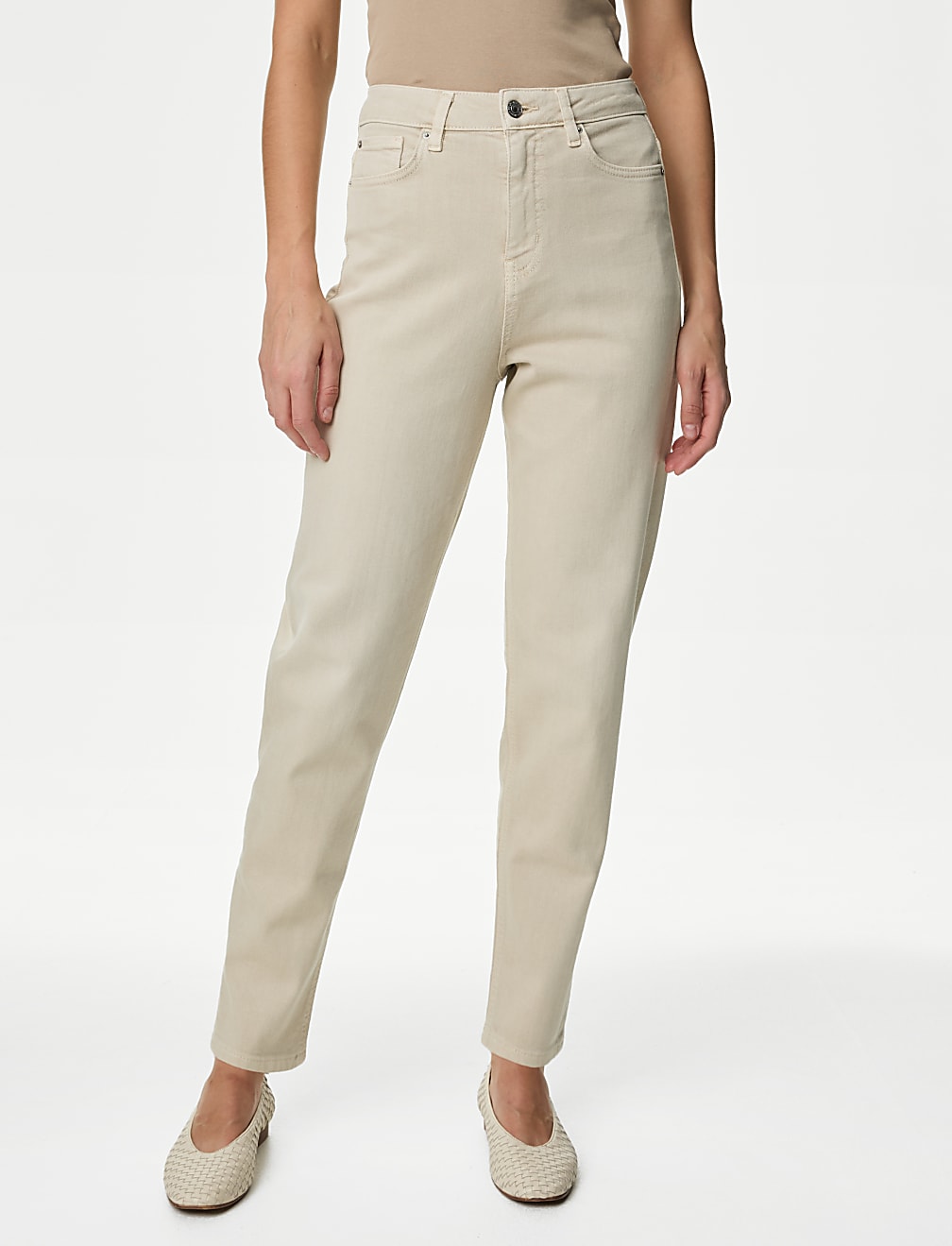 Mom High Waisted Tapered Ankle Grazer Jeans