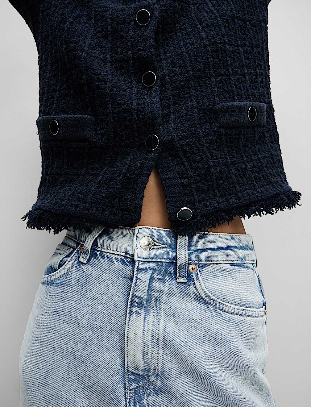 Denim Maxi A-Line Skirt