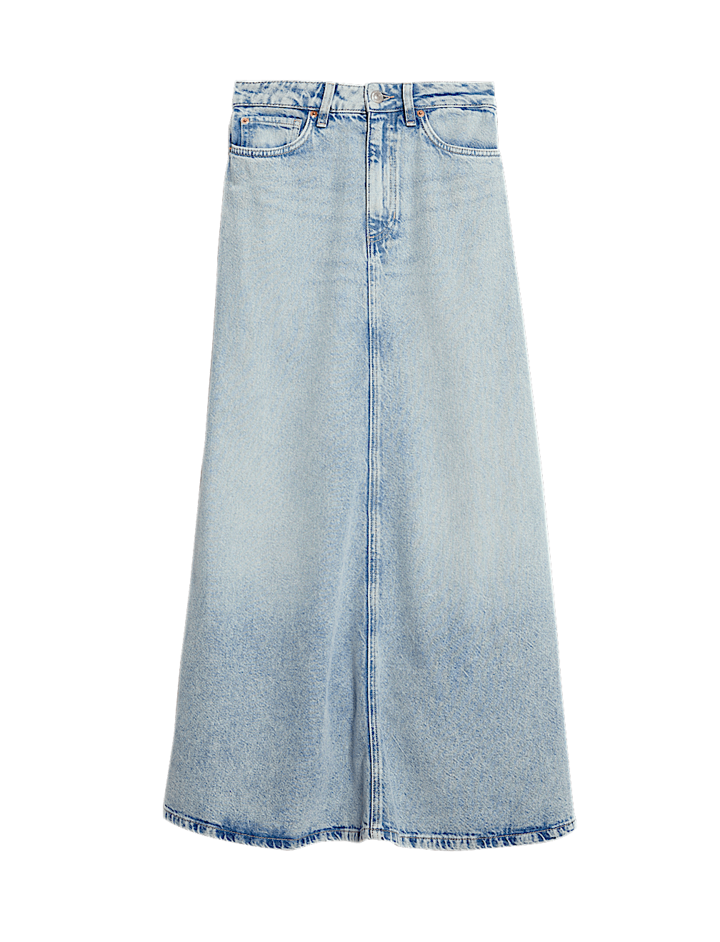 Denim Maxi A-Line Skirt