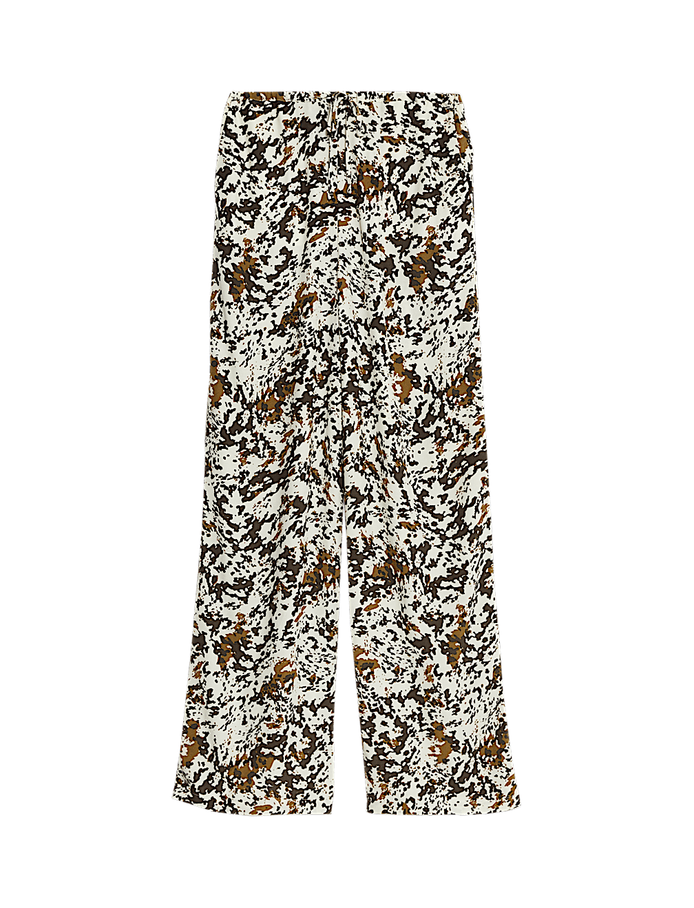 Animal Print Drawstring Wide Leg Trousers