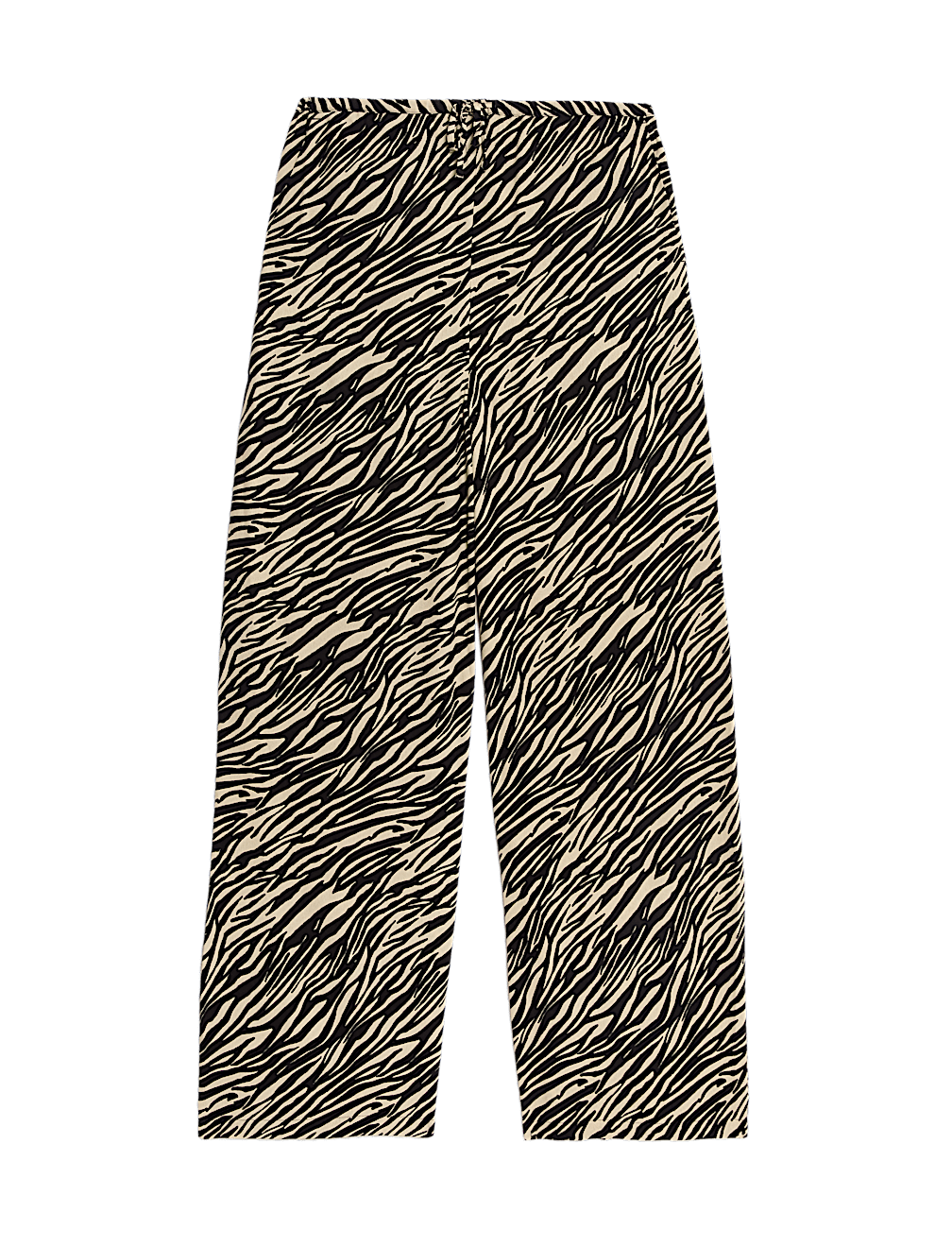 Animal Print Drawstring Wide Leg Trousers