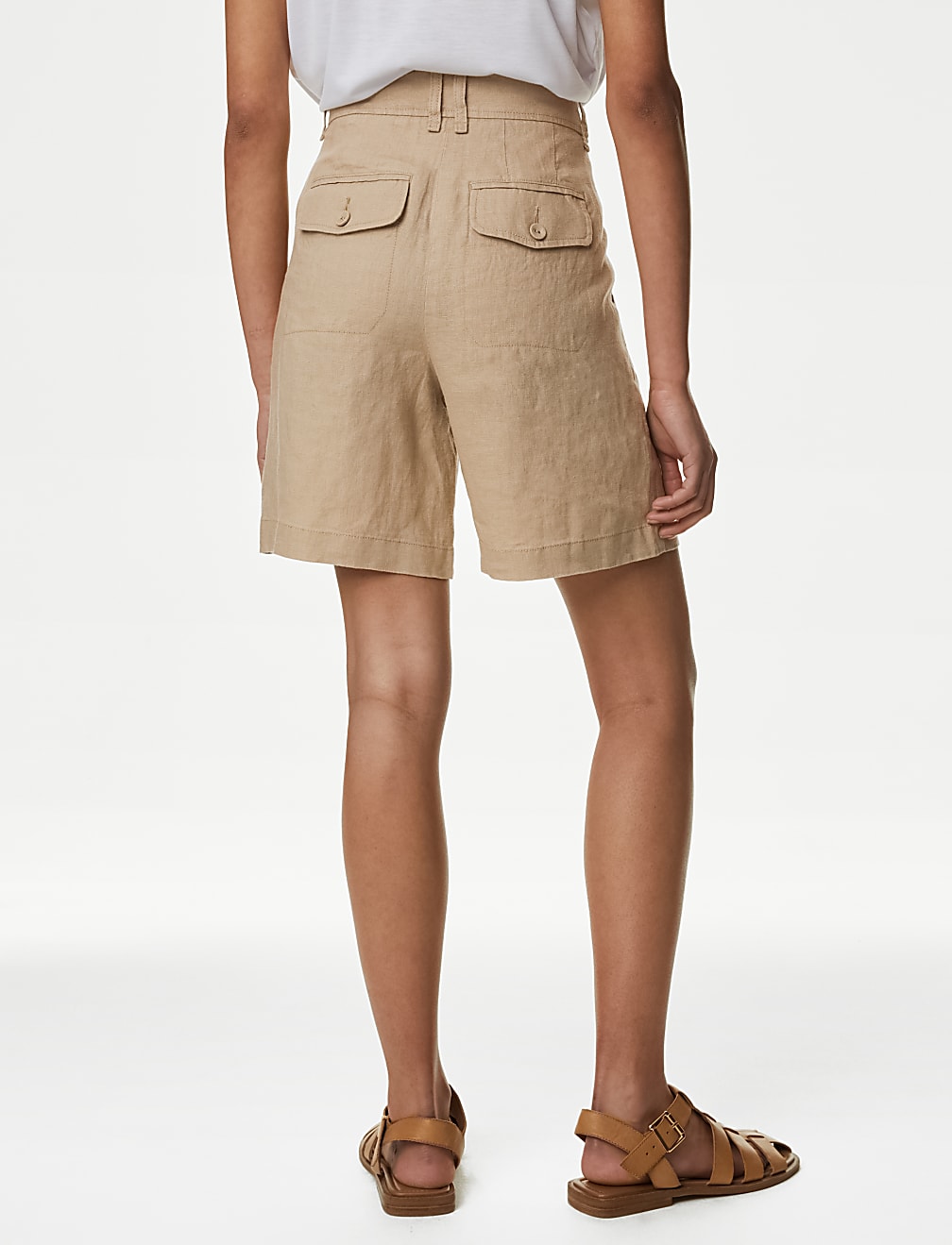 Pure Linen High Waisted Shorts