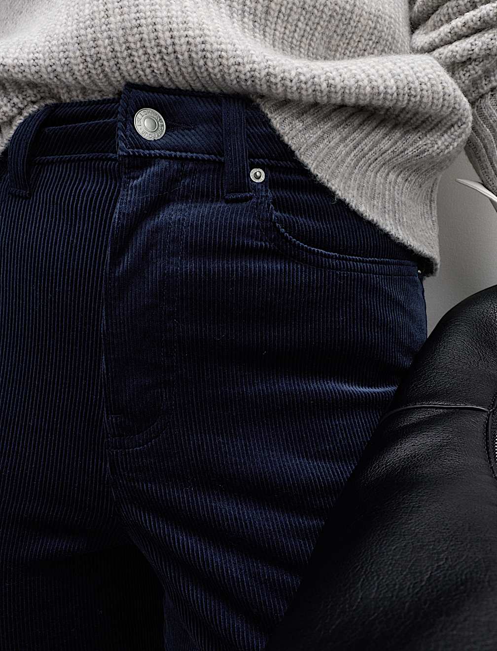 Cotton Rich Cord Straight Leg Trousers with Modal