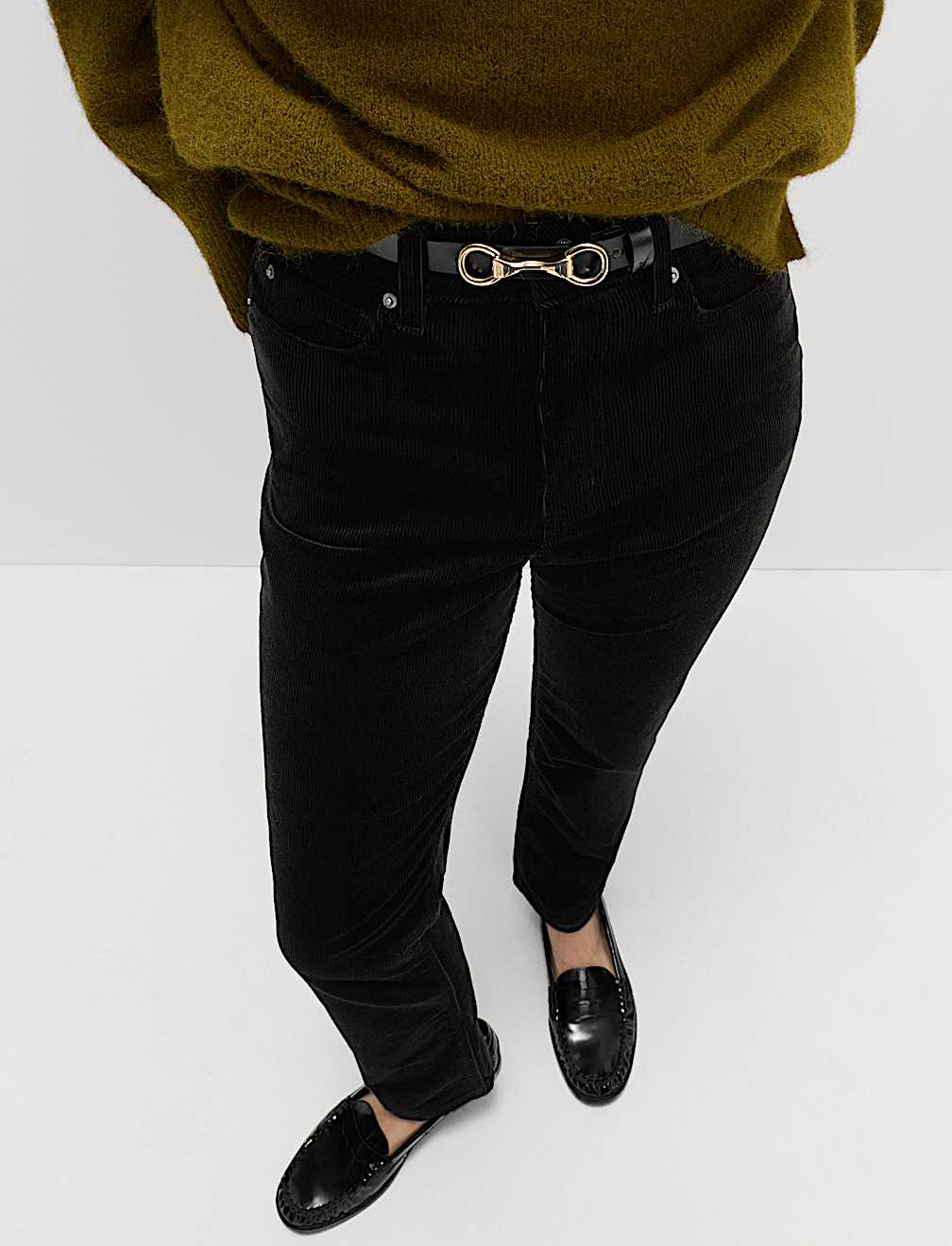 Cotton Rich Cord Straight Leg Trousers with Modal