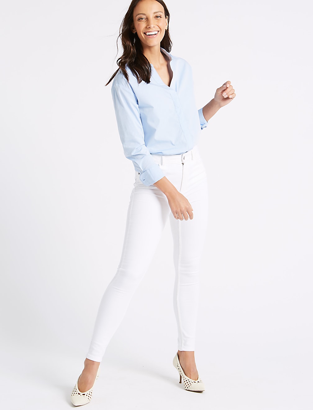 Tencel™ Blend Mid Rise Super Skinny Jeans