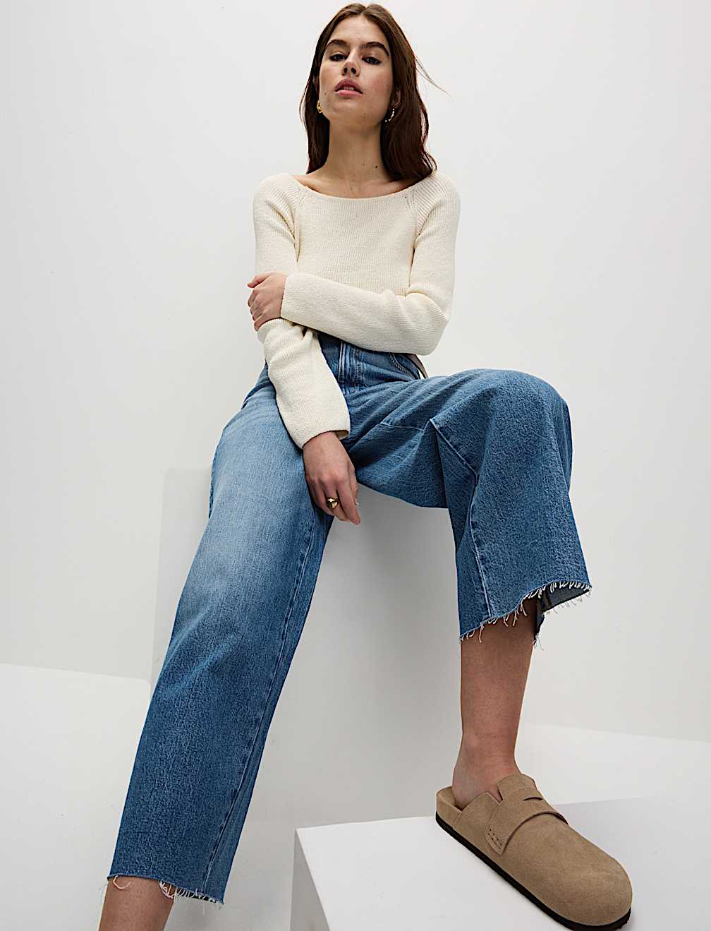 Wide Leg Cropped Jeans