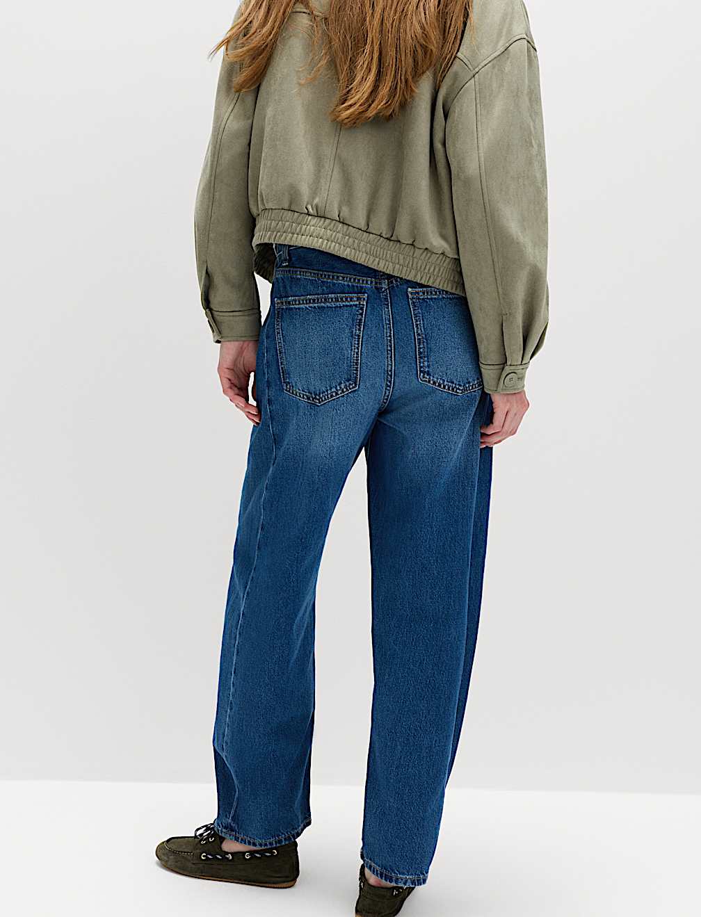 Mid Rise Barrel Jeans