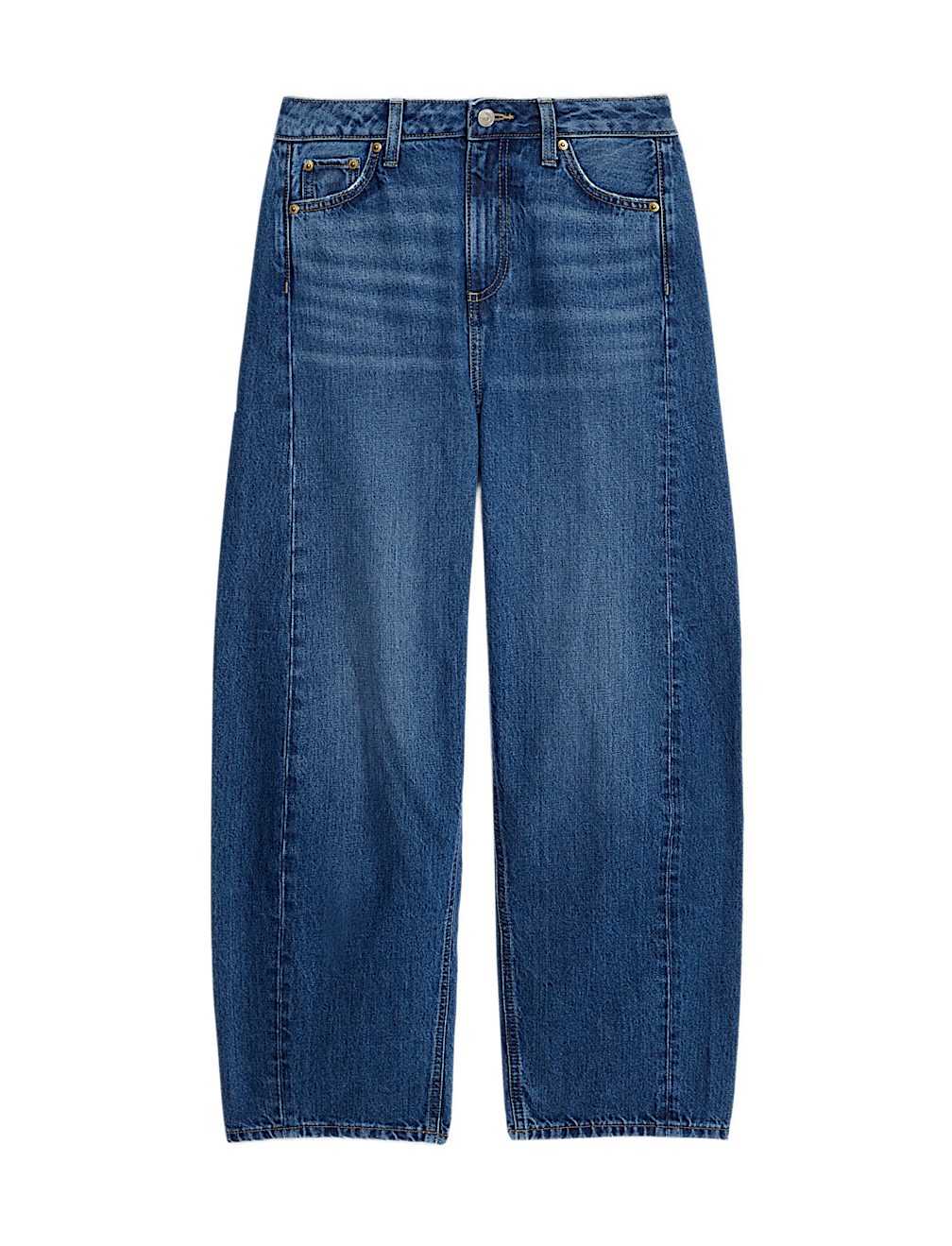 Mid Rise Barrel Jeans