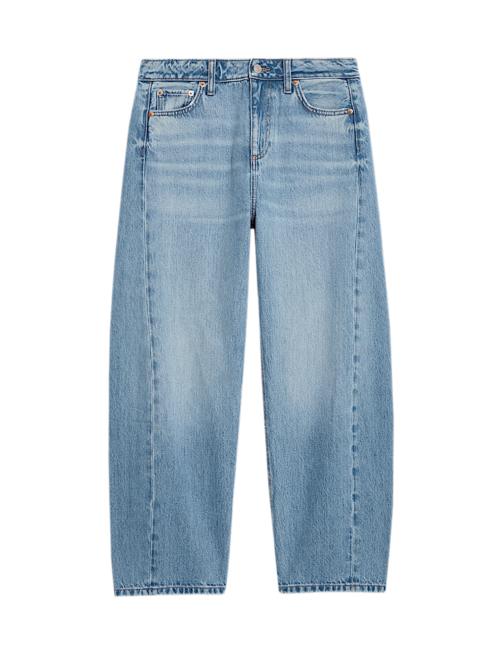 Mid Rise Barrel Jeans
