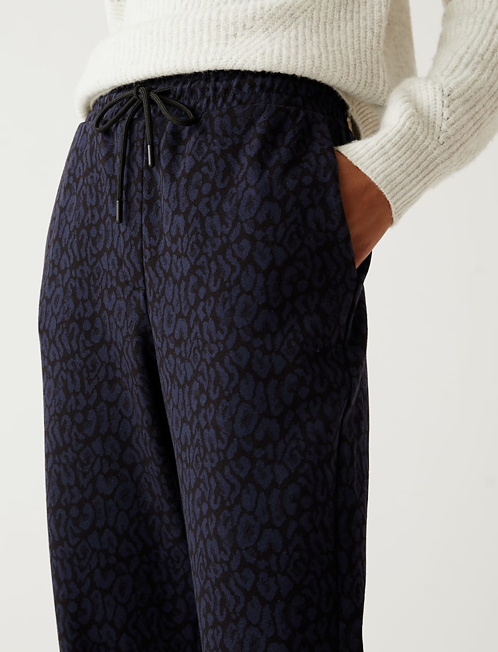 Jersey Animal Print Tapered Joggers