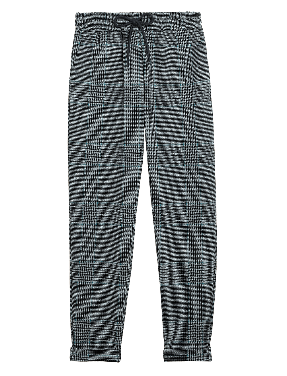 Jersey Checked Tapered Trousers