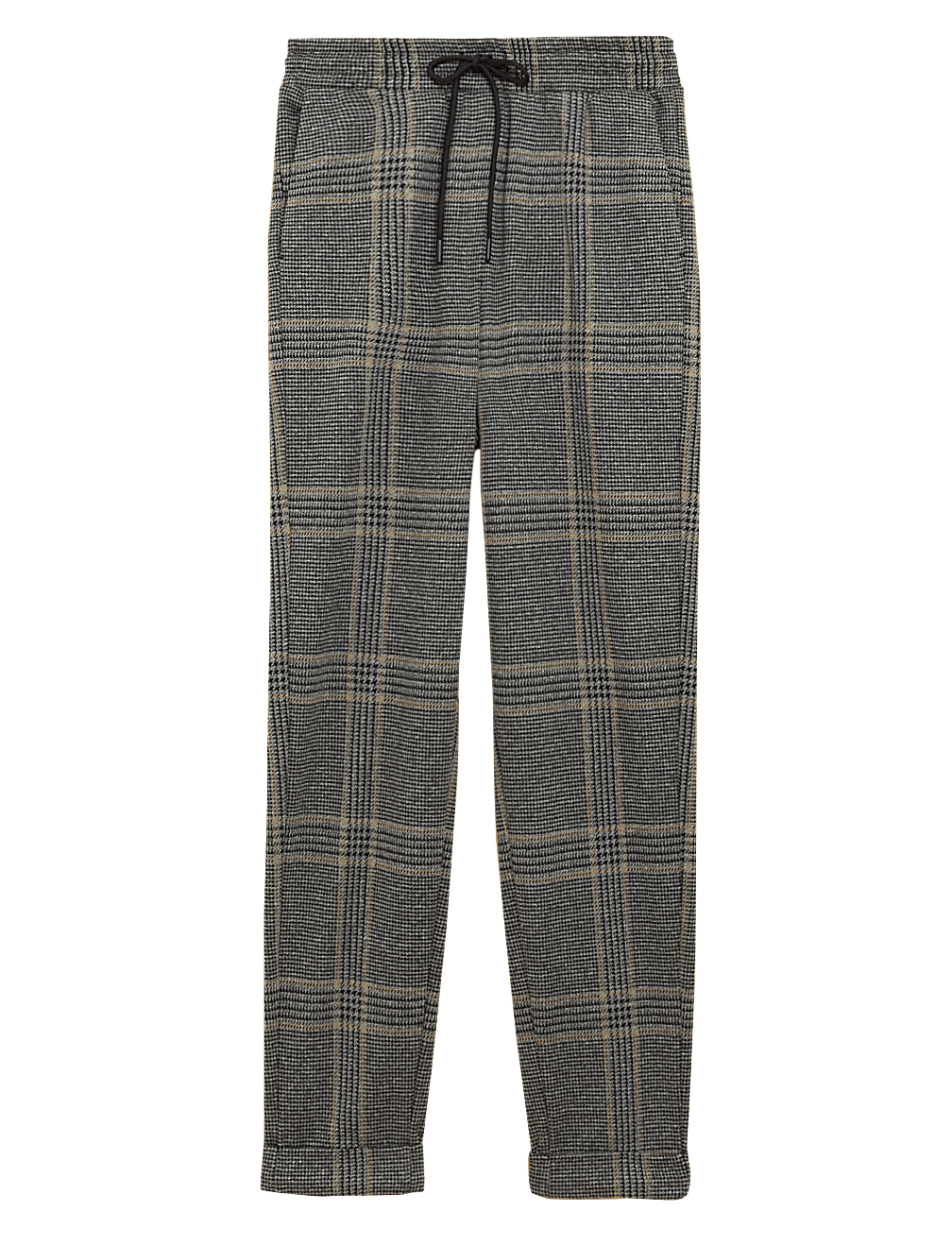 Jersey Checked Tapered Trousers