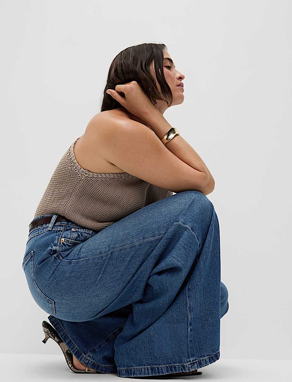 Lyocell™ Blend Wide Palazzo Leg Jeans
