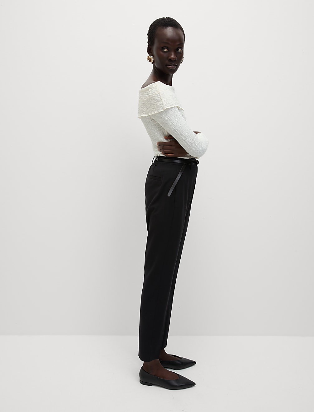 Slim Fit Ankle Grazer Trousers with Stretch
