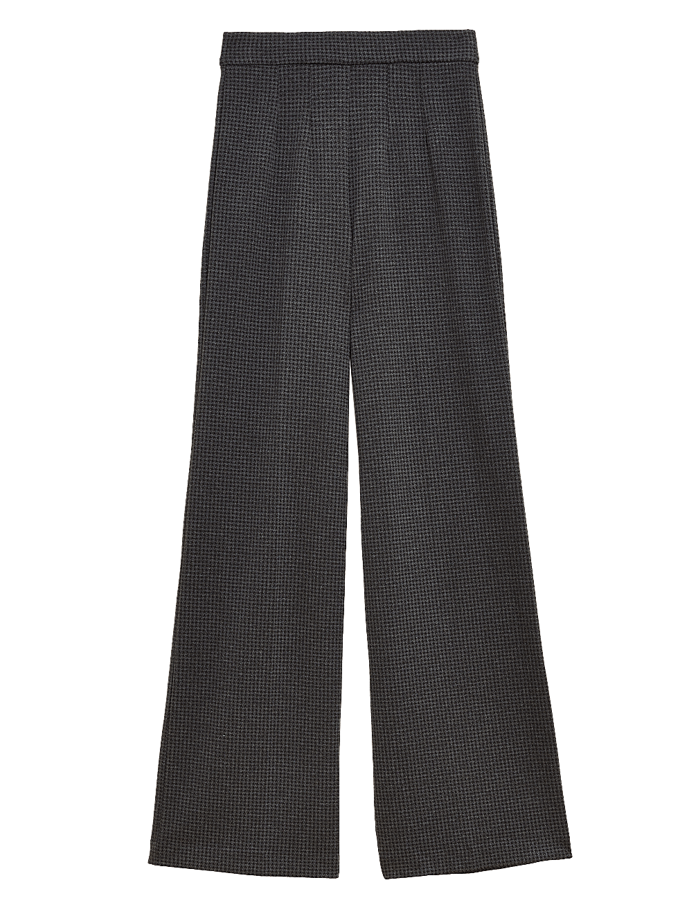 Jersey Houndstooth Wide Leg Trousers