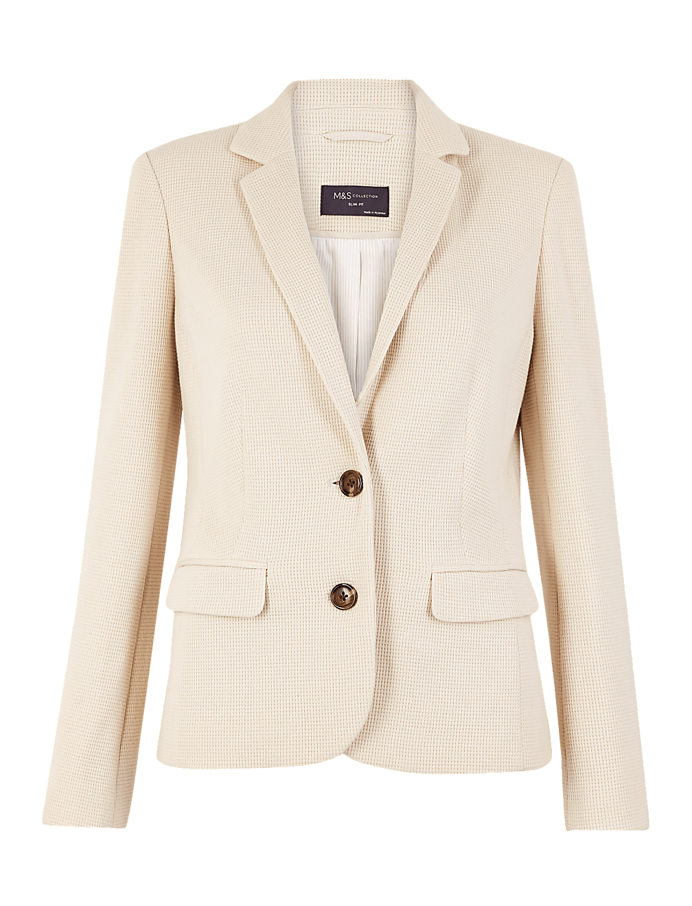 Textured Single Breasted Blazer