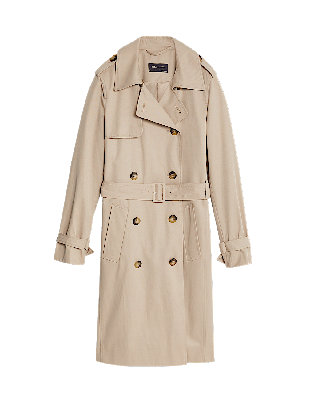Double Breasted Trench Coat with Recycled Polyester