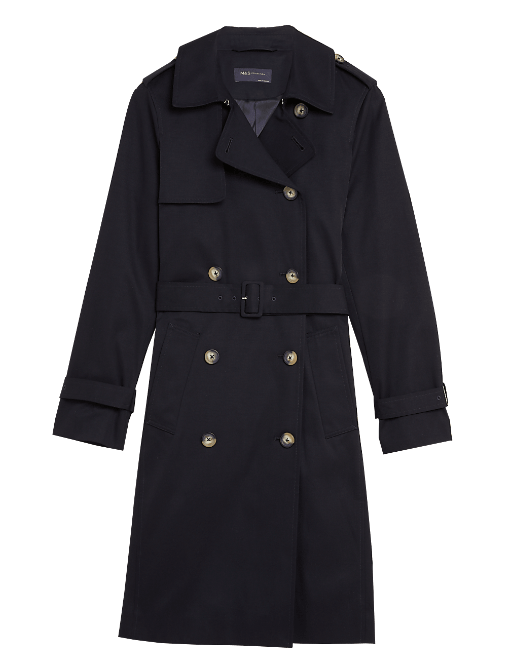Double Breasted Trench Coat with Recycled Polyester