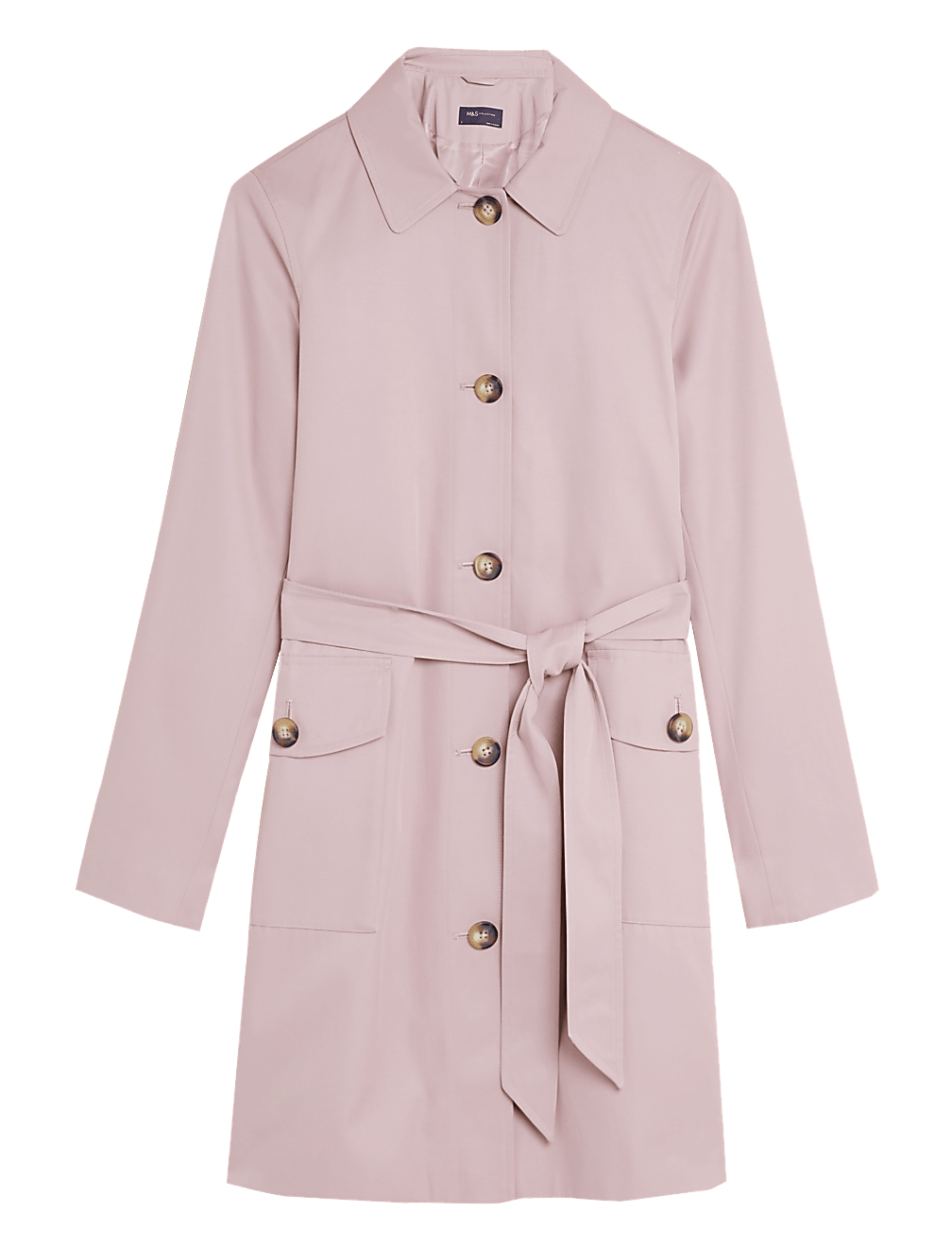 Cotton Blend Belted Trench Coat