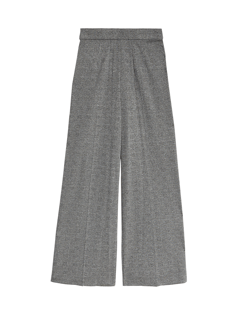 Jersey Checked Wide Leg Trousers