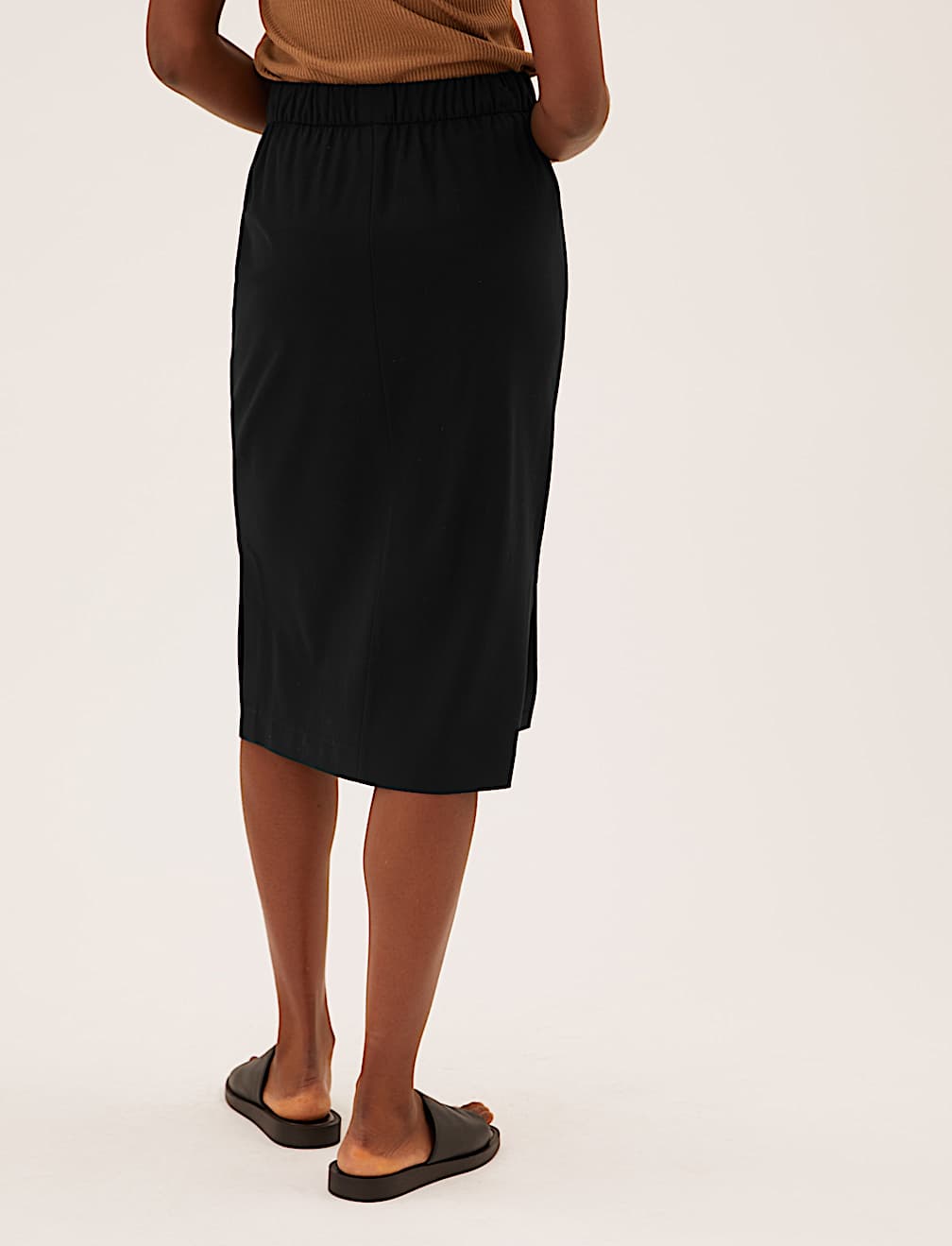 Side Split Midi Pencil Skirt