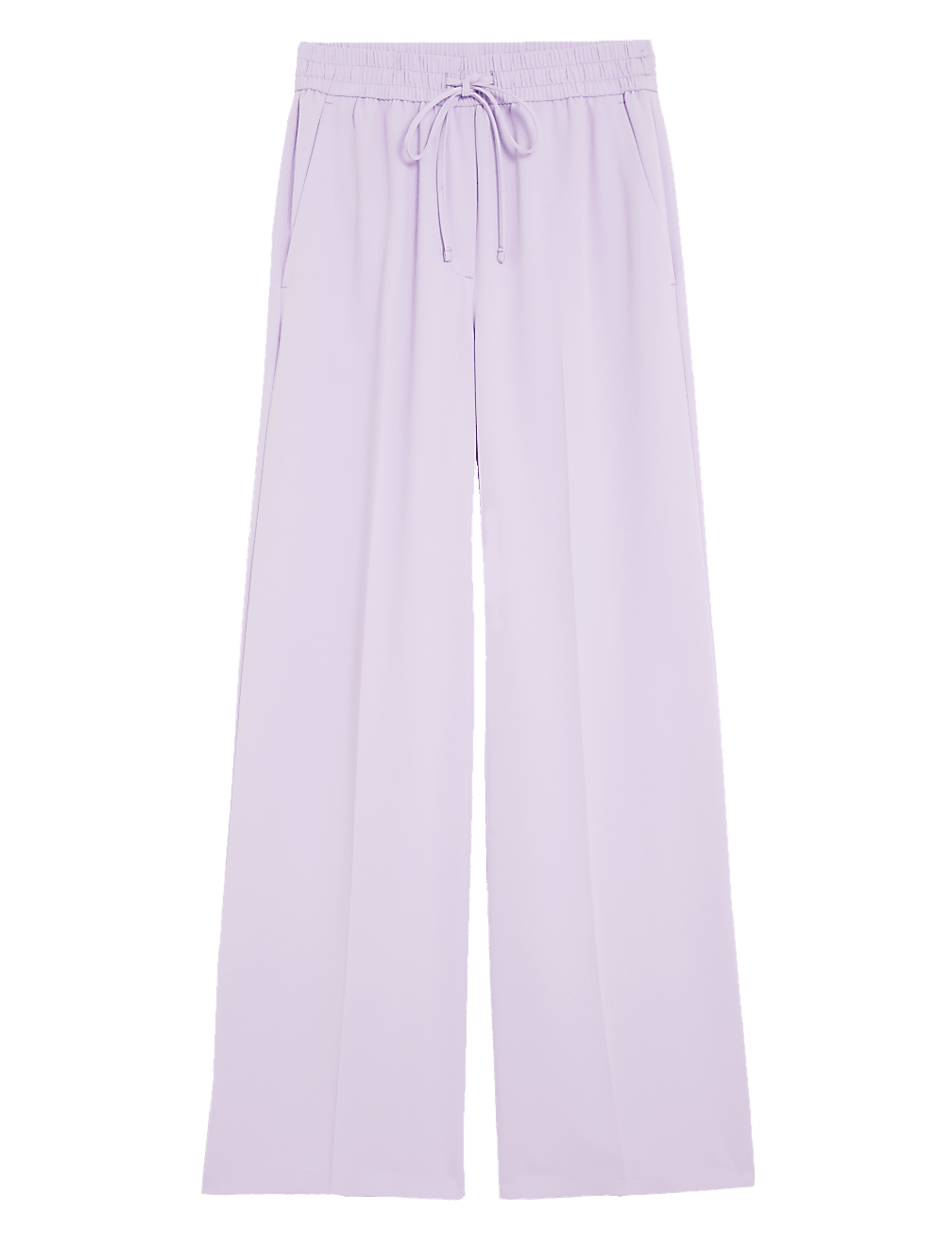 Crepe Drawstring Wide Leg Trousers