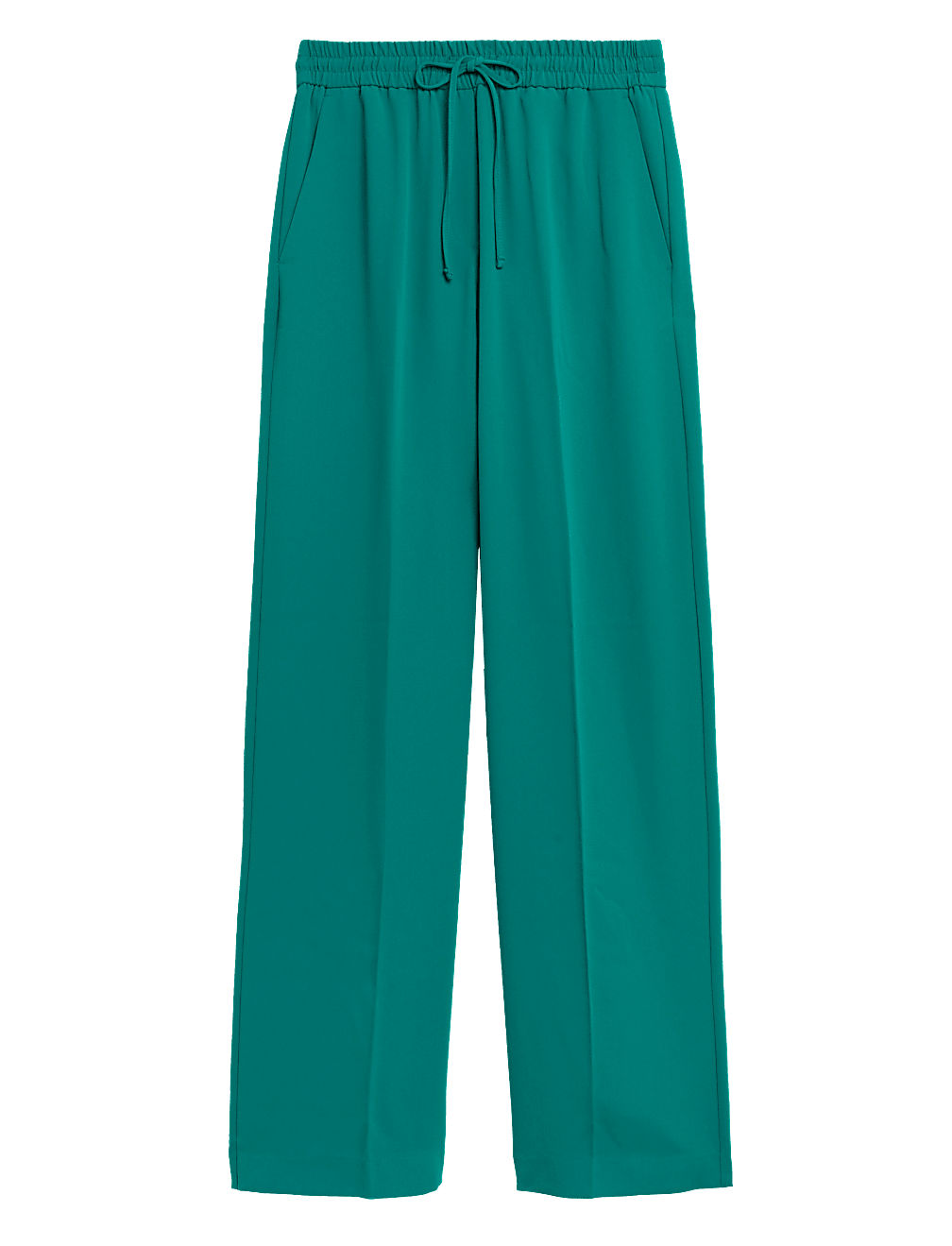 Crepe Drawstring Wide Leg Trousers