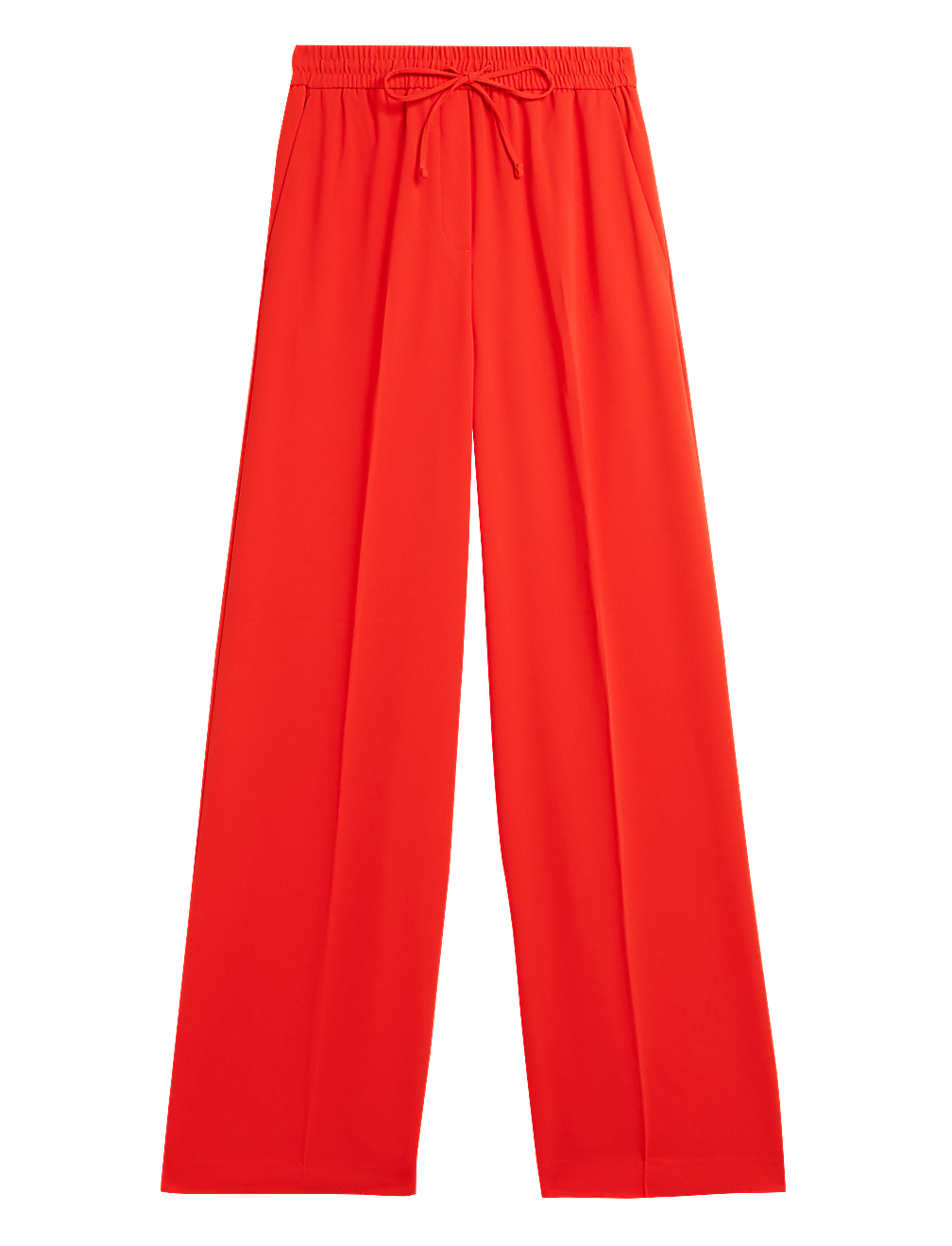 Crepe Drawstring Wide Leg Trousers