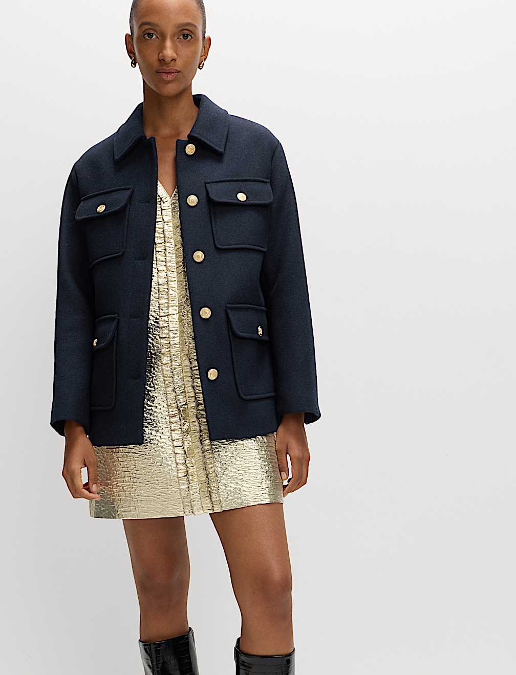 Wool Blend Utility Jacket