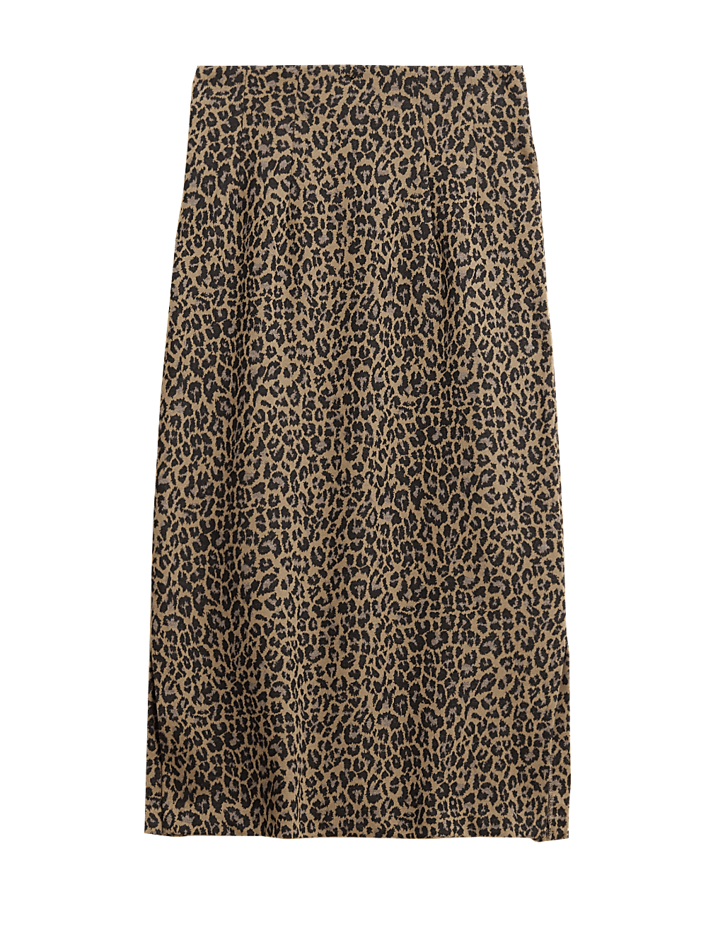 Jersey Animal Jacquard Side Split Midi Skirt
