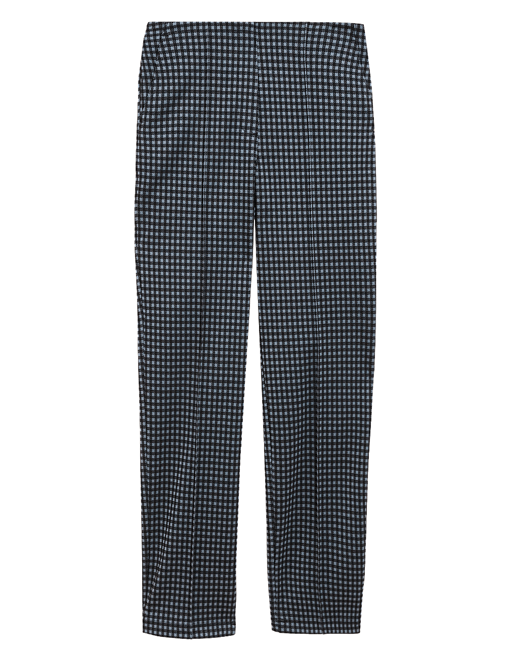 Jersey Checked Straight Leg Trousers