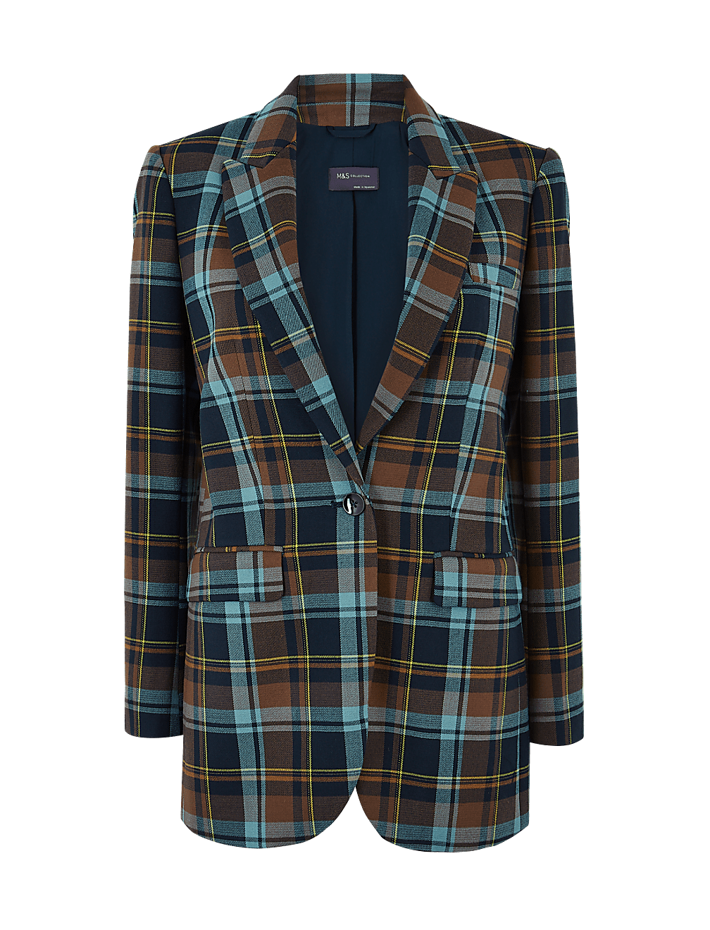 Checked Single Breasted Blazer