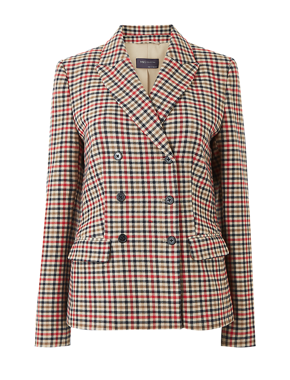 Checked Double Breasted Blazer