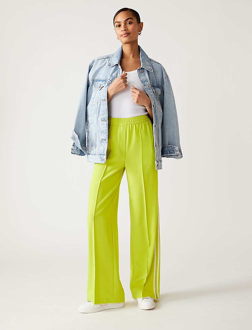 Side Stripe Wide Leg Trousers