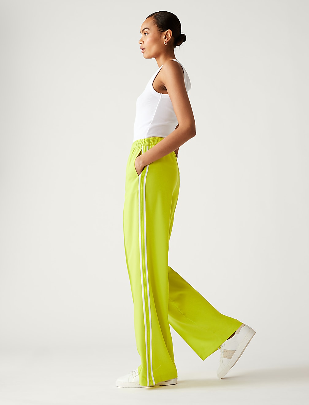 Side Stripe Wide Leg Trousers