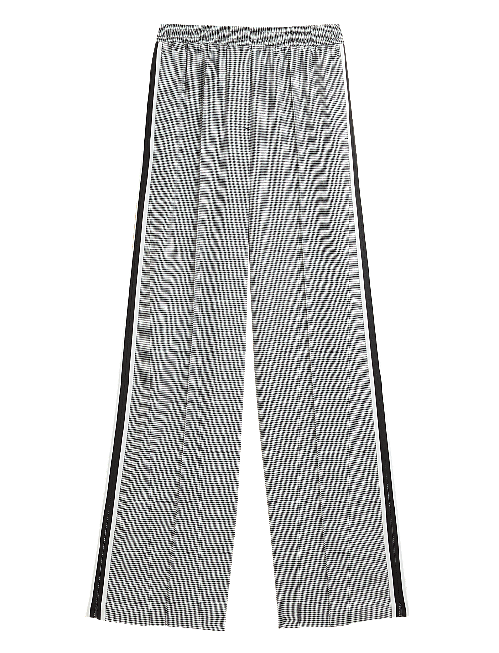 Checked Side Stripe Wide Leg Trousers