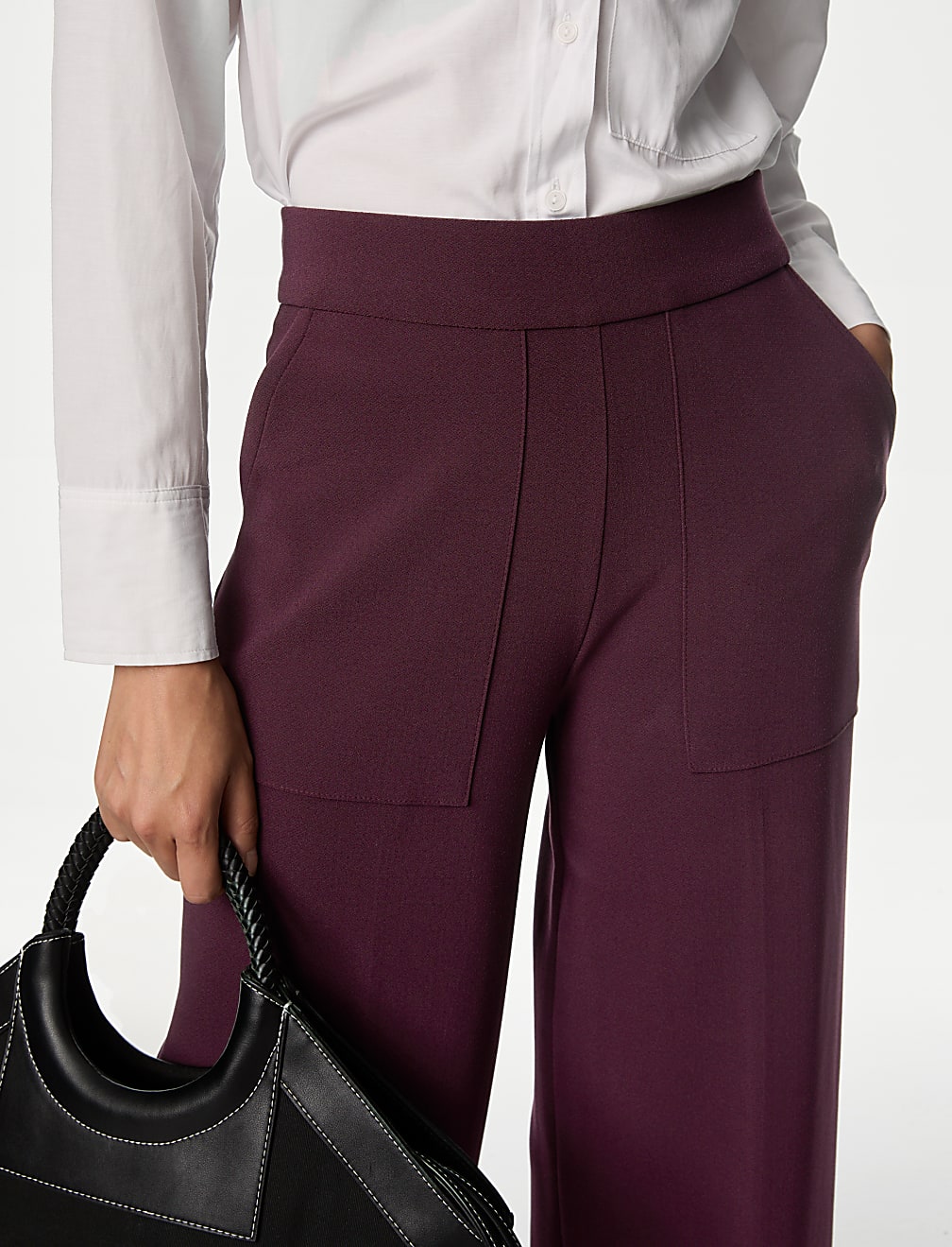 Jersey Crepe Wide Leg Trousers