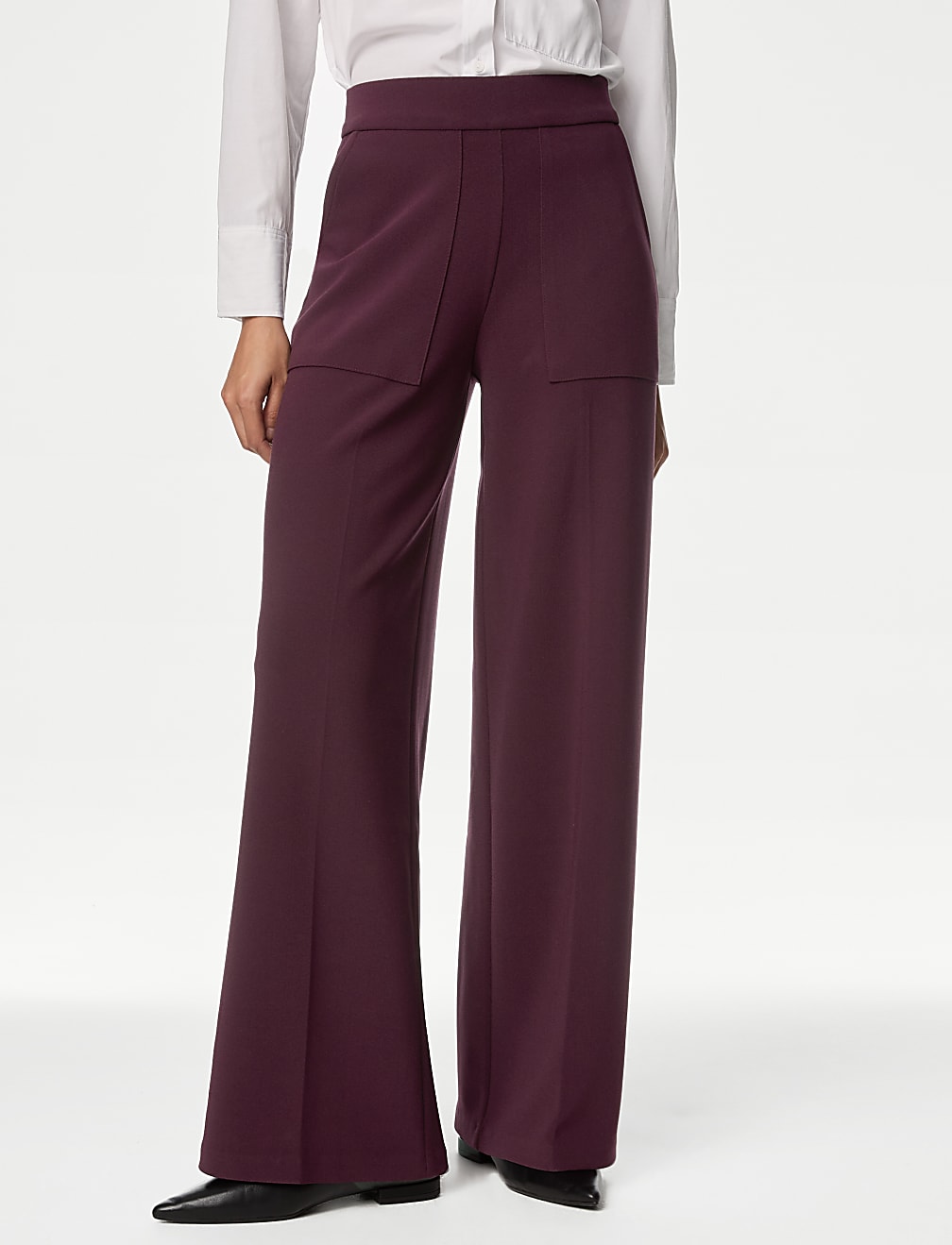 Jersey Crepe Wide Leg Trousers