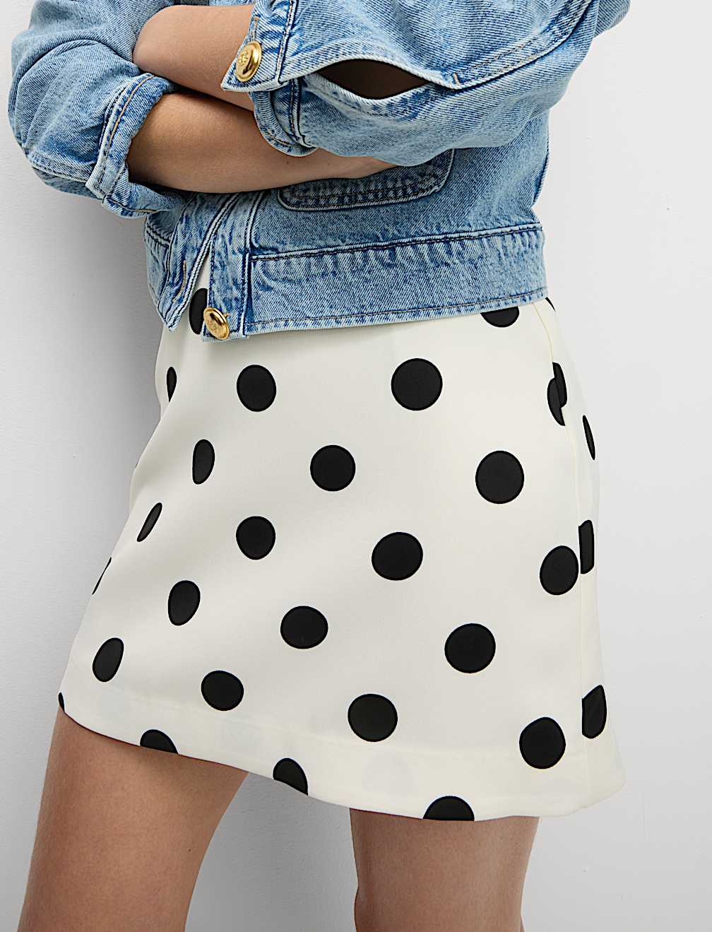 Polka Dot Mini A-Line Skirt