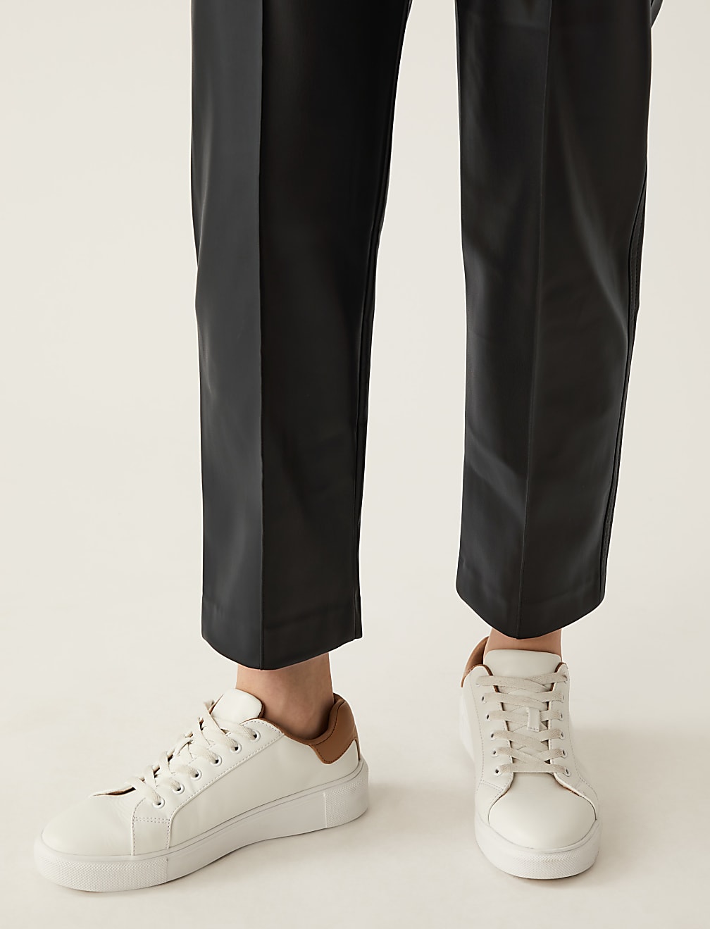Leather Look Straight Leg Trousers