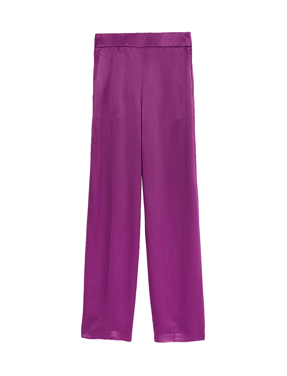 Satin Elasticated Waist Wide Leg Trousers