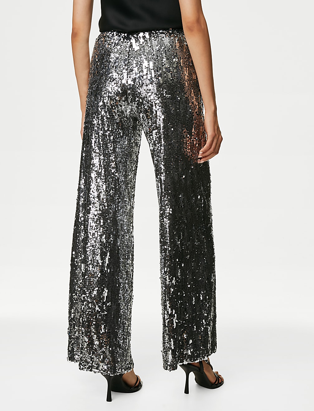 Sequin Elasticated Waist Wide Leg Trousers