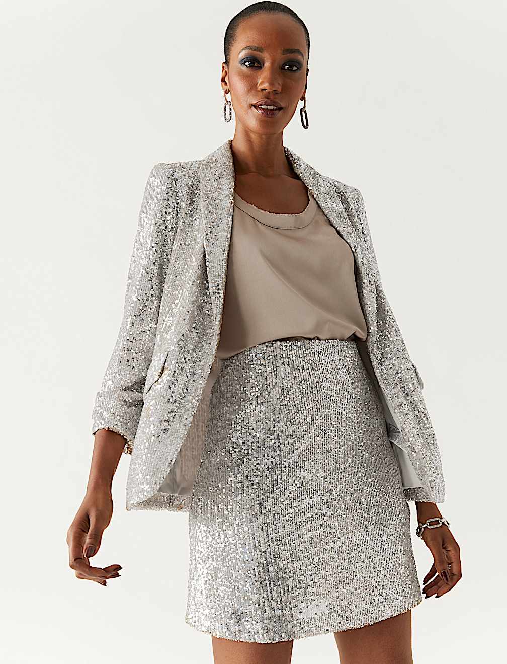 Sequin Mini A-Line Skirt