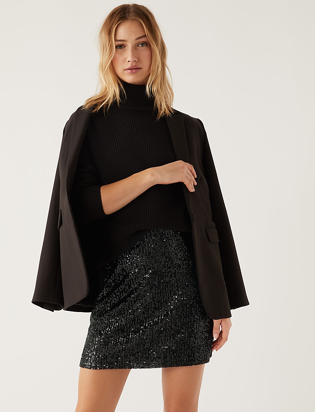 Sequin Mini A-Line Skirt