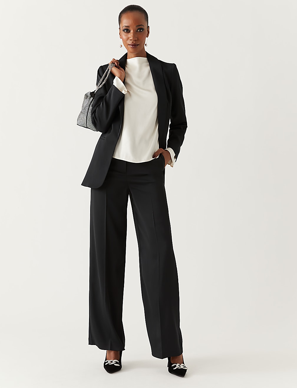 Satin Wide Leg Trousers